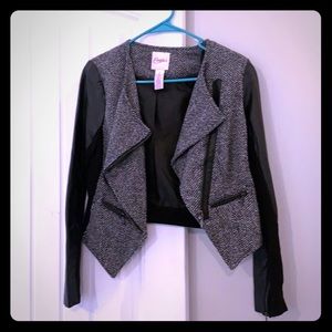 Leather/Tweed Candies Size Small Jacket!